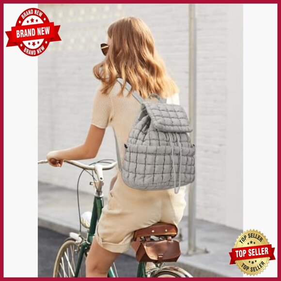 Lightweight Quilted Puffer Backpack Daypack for Women Travel Gym Hiking main image 4